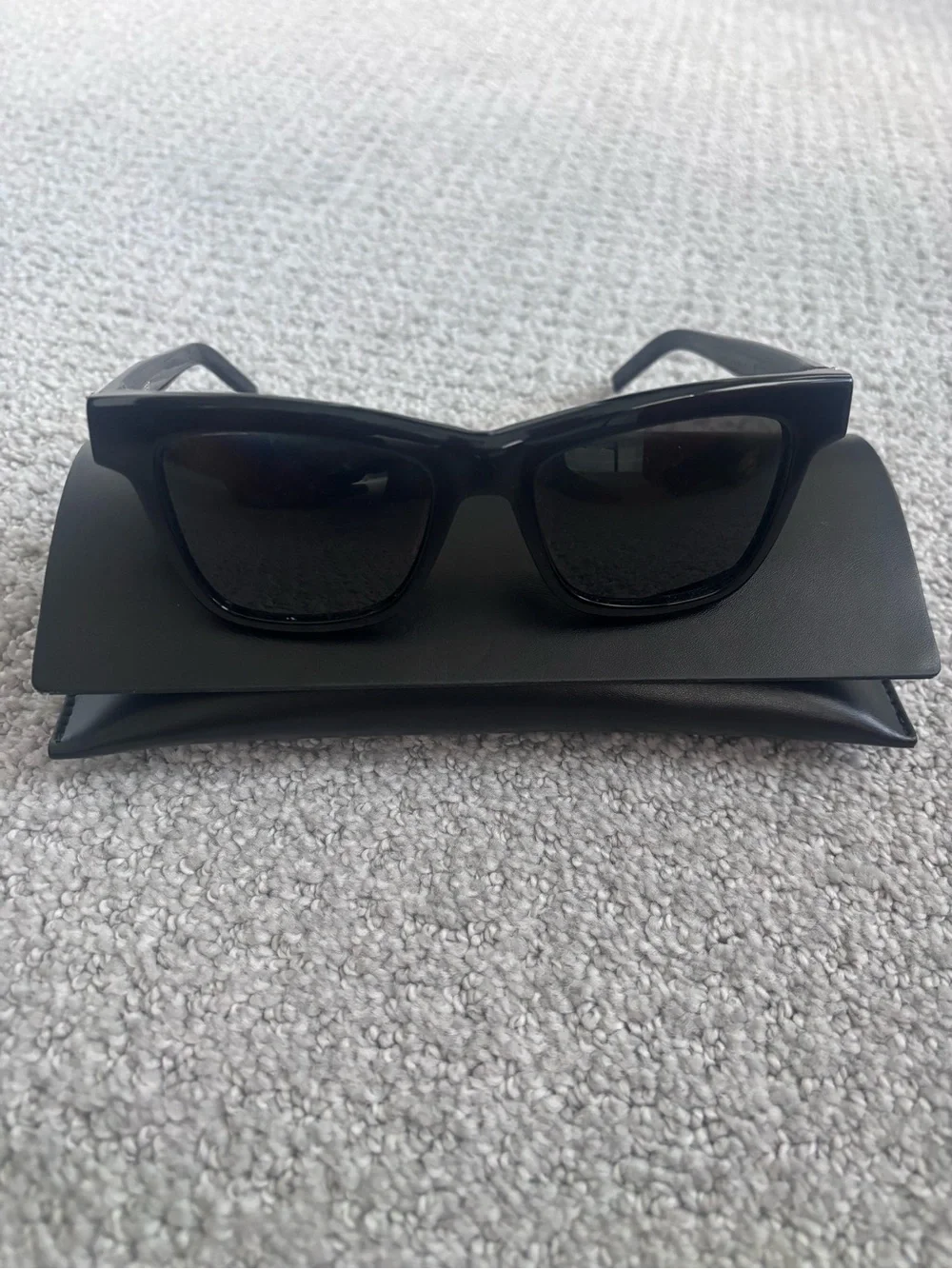 Saint Laurent Black Sunglasses with Gold YSL Logo
